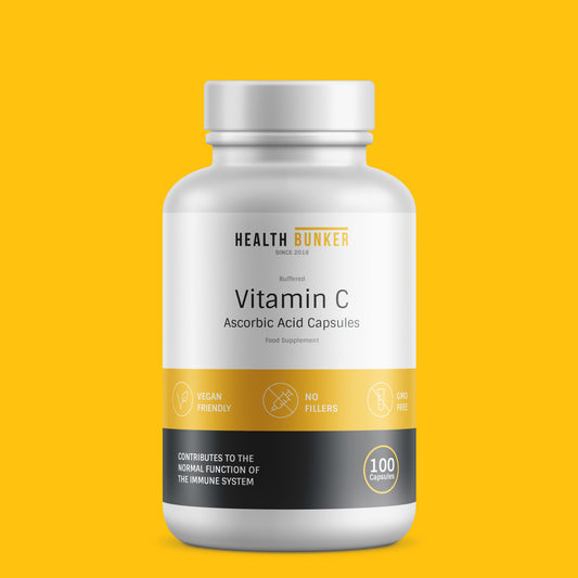 Ascorbic Acid Vitamin C Capsules (100 Capsules)