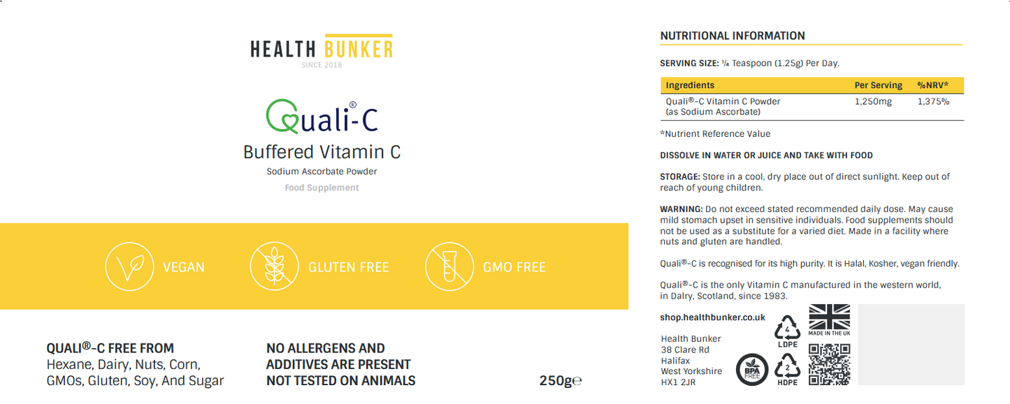 Quali®-C Sodium Ascorbate Ultra Fine Crystalline Powder (250g) Coming January 2024